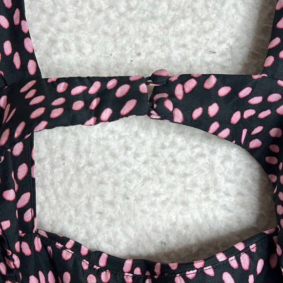 NWT Rebecca Vallance Womens Cha Cha Silk Cut Out Spotted Midi Dress SIZE 4 - Picture 9 of 15